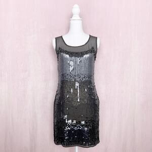 ABS Allen Schwartz Art Deco Sequins Mini Dress, Size 4
